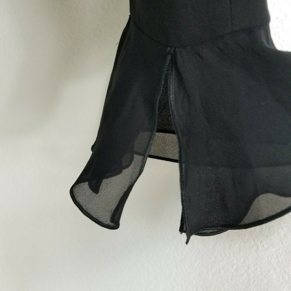 Armani Collezioni Black Silk Blazer Flared Hem Pleated Sleeves Sz 10 NWT - Picture 5 of 8